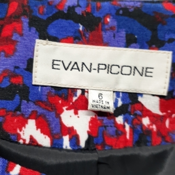 Evan Picone Red/Blue Lightweight Jacket Size 6 - Picture 3 of 5